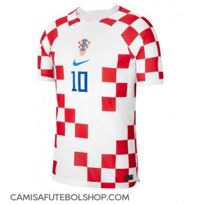 Camisa de time de futebol Croácia Luka Modric #10 Replicas 1º Equipamento Mundo 2022 Manga Curta